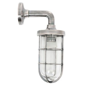 Casa Padrino Jugendstil Schiffslampe 10 x 16 x H. 29 cm - Silber - Nostalgische Wetterfeste Au�enleuchte