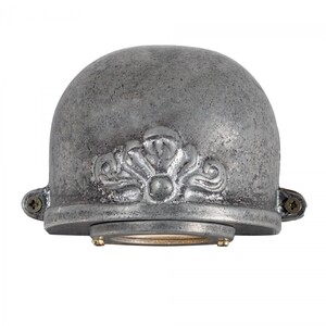 Casa Padrino Jugendstil Schiffslampe 11 x 7 x H. 9 cm - Silber - Nostalgische Wetterfeste Au�enleuchte