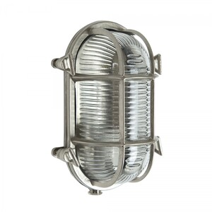 Casa Padrino Jugendstil Schiffslampe 14 x 10 x H. 21 cm - Nickel - Nostalgische Wetterfeste Au�enleuchte