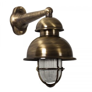 Casa Padrino Jugendstil Schiffslampe 15 x 25 x H. 27 cm - Bronze - Nostalgische Wetterfeste Au�enleuchte