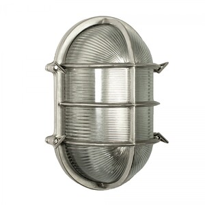 Casa Padrino Jugendstil Schiffslampe 18 x 15 x H. 28 cm - Nickel - Nostalgische Wetterfeste Au�enleuchte