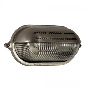 Casa Padrino Jugendstil Schiffslampe 23 x 10 x H. 12 cm - Nickel - Nostalgische Wetterfeste Au�enleuchte