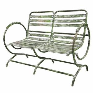 Casa Padrino Jugendstil Schmiedeeisen Gartenbank Antik Gr�n 100 cm - Garten M�bel