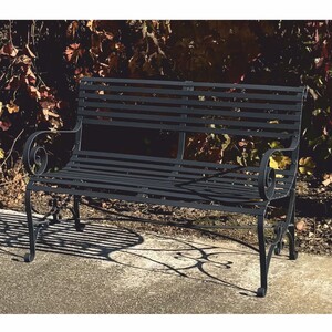 Casa Padrino Jugendstil Schmiedeeisen Gartenbank Dunkelgrau 120 cm - Garten M�bel