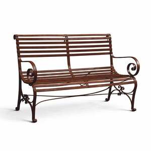 Casa Padrino Jugendstil Schmiedeeisen Gartenbank Rost 120 cm - Garten M�bel