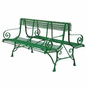 Casa Padrino Jugendstil Schmiedeeisen Gartenbank Vintage Gr�n 150 cm - Doppelseitige Sitzbank