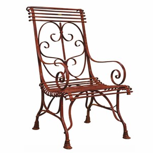 Casa Padrino Jugendstil Schmiedeeisen Gartenstuhl Rost H. 114 cm - Nostalgische Garten M�bel