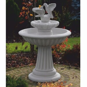 Casa Padrino Jugendstil Springbrunnen 2 Tauben Grau  92 x H. 136 cm
