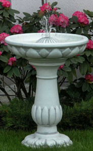 Casa Padrino Jugendstil Springbrunnen Grau  54 x H. 74 cm - Prunkvoller Gartenbrunnen - Runder Gartendeko Brunnen - Barock & Jugendstil Garten Deko Accessoires