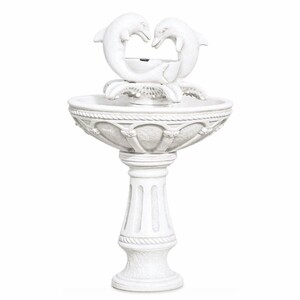 Casa Padrino Jugendstil Springbrunnen Delphine Wei� H. 128 cm - Gartenbrunnen