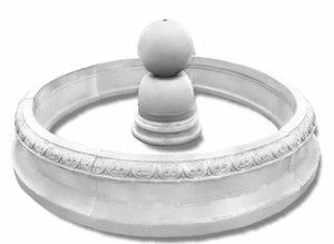 Casa Padrino Barock Springbrunnen Wei�  240 x H. 90 cm - Runder Gartenbrunnen im Barockstil Garten Brunnen