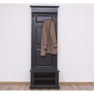 Casa Padrino Jugendstil Wand Garderobe mit Ablagefcher Schwarz Antik Stil - Landhaus Stil Garderobenschrank