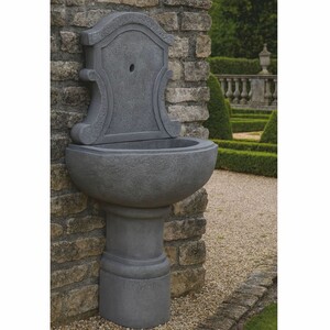 Casa Padrino Jugendstil Wandbrunnen Grau H. 136 cm - Garten Brunnen