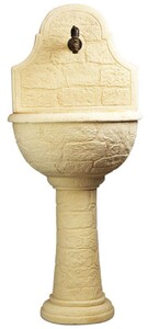 Casa Padrino Jugendstil Wandbrunnen Sandfarben / Antik Messing H. 122 cm