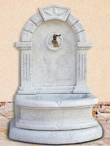 Casa Padrino Jugendstil Wandbrunnen Grau / Antik Messing H. 112 cm - Made in Italy