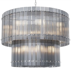 Casa Padrino Luxus Kronleuchter Grau / Silber  93 x H. 70 cm - Runder Hotel & Restaurant Kronleuchter - Luxus Qualit�t