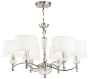 Casa Padrino Kronleuchter Silber / Wei�  70 x H. 46 cm - Prunkvoller Kronleuchter im Neoklassischen Stil