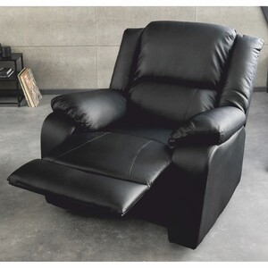Casa Padrino Kunstleder 1er Kinosessel Schwarz - Sessel mit Liegefunktion