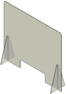 Casa Padrino Kunststoff Trennscheibe mit Durchreiche Transparent 80 x H. 70 cm - Schreibtisch Empfangstheken Theken Spuckschutz Covid-19 Corona Sicherheitsscheibe