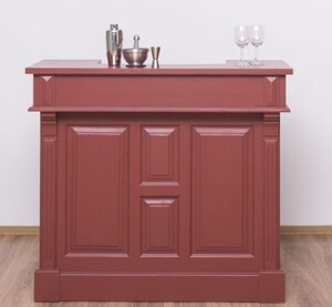 Casa Padrino Landhausstil Bar Theke Bordeauxrot 120 cm - Massive Bar M�bel