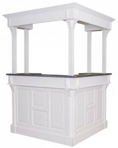 Casa Padrino Landhausstil Bar Theke Wei� / Grau 148 x 148 x H. 210 cm - Massivholz Thekentisch - Massivholz Barm�bel - Barm�bel im Landhausstil - Landhausstil Einrichtung