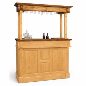Casa Padrino Landhausstil Bar Theke Naturfarben / Braun 150 x H. 210 cm - Bar M�bel
