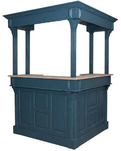 Casa Padrino Landhausstil Bar Theke Antik Blau / Naturfarben 148 x 148 x H. 210 cm - Massivholz Thekentisch - Massivholz Barm�bel - Barm�bel im Landhausstil - Landhausstil Einrichtung