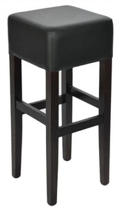 Casa Padrino Landhausstil Barhocker Schwarz H. 80 cm - Gepolsteter Massivholz Barstuhl