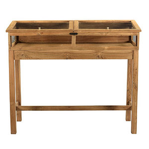 Casa Padrino Ladenvitrine Schaukasten Glasvitrine aus Holz 110 x 40,5 x H94 cm - M�bel Shopeinrichtung Ladeneinrichtung