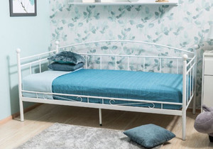 Casa Padrino Landhausstil Bett 209 x 98 x H. 95 cm - Verschiedene Farben - Metall Einzelbett - Schlafzimmer Mbel im Landhausstil