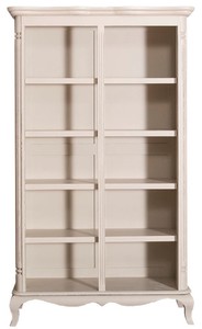 Casa Padrino Landhausstil B�cherschrank Antik Hellgrau 112 x 49 x H. 190 cm - Wohnzimmerschrank im Shabby Chic Look
