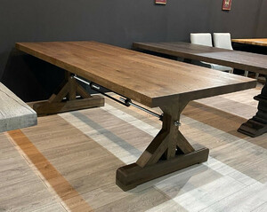 Casa Padrino Landhausstil Esstisch Braun 240 x 100 x H. 77 cm - Rustikaler Massivholz K�chentisch - Rustikale Massivholz Esszimmer M�bel - Landhausstil Esszimmer M�bel