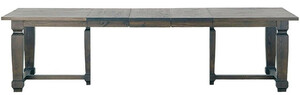 Casa Padrino Luxus Landhausstil Esstisch Naturfarben / Grau 200-350 x 120 x H. 77 cm - Handgefertigter ausziehbarer Massivholz K�chentisch - Edle Landhausstil Massivholz Esszimmer M�bel