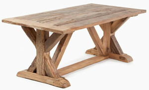 Casa Padrino Landhausstil Esstisch Naturfarben - Verschiedene Gr��en - Rechteckiger Rustikaler Massivholz Esszimmertisch - Rustikale Esszimmer M�bel - Landhausstil Esszimmer M�bel