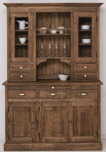 Casa Padrino Landhausstil Esszimmerschrank Dunkelbraun 137 x 50 x H. 197 cm - Massivholz K�chenschrank - Esszimmer M�bel im Landhausstil - Landhausstil Esszimmer Einrichtung