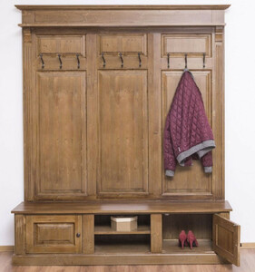 Casa Padrino Landhausstil Garderobe Braun 180 x 41 x H. 210 cm - Massivholz Garderobenschrank - Landhausstil Garderoben M�bel