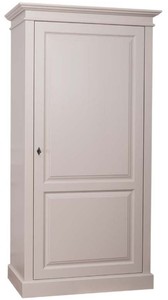 Casa Padrino Landhausstil Kleiderschrank Grau 100 x 67 x H. 200 cm - Massivholz Schlafzimmerschrank mit T�r - Landhausstil Schlafzimmerm�bel