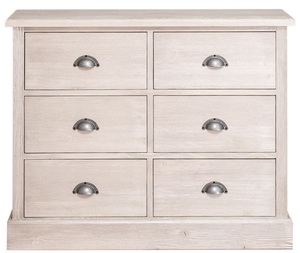 Casa Padrino Landhausstil Kommode mit 6 Schubladen Grau 100 x 35 x H. 80 cm - Landhausstil Mbel