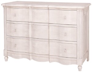 Casa Padrino Barock Landhausstil Kommode mit 3 Schubladen Hellgrau 130 cm 