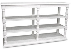 Casa Padrino Landhausstil Konsole Wei� 160 x 45 x H. 95 cm - Massivholz Regalschrank - Landhausstil M�bel