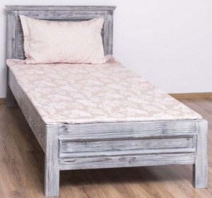Casa Padrino Landhausstil Massivholz Bett Antik Grau 90 x 200 x H. 93 cm - Massivholz Einzelbett - Landhausstil Schlafzimmer M�bel