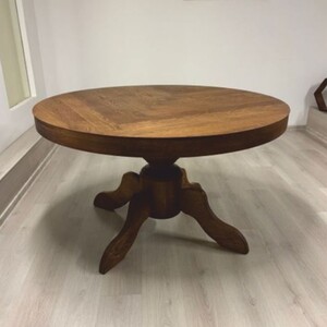 Casa Padrino Landhausstil Eichenholz Esstisch Braun  130 cm - Esszimmer M�bel