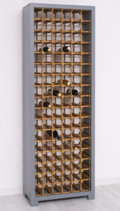 Casa Padrino Landhausstil Massivholz Weinschrank Grau / Naturfarben 68 x 35 x H. 200 cm - Massivholz Weinregal im Landhausstil - Massivholz Bar M�bel - Landhausstil Bar M�bel