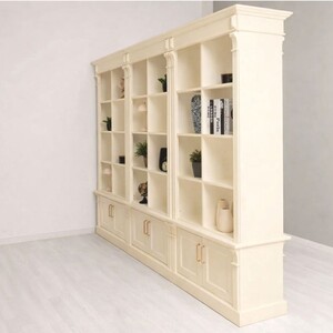 Casa Padrino Landhausstil Raumteiler B�cherschrank Creme 260 cm - Landhausstil M�bel