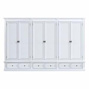Casa Padrino Landhausstil Schlafzimmer Schrank Wei� 340 cm - Landhausstil Schlafzimmer M�bel