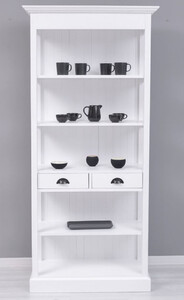 Casa Padrino Landhausstil Schrank Wei� 91 x 39 x H. 197 cm - Landhausstil Esszimmer Schrank - Massivholz M�bel - Landhausstil Shabby Chic M�bel