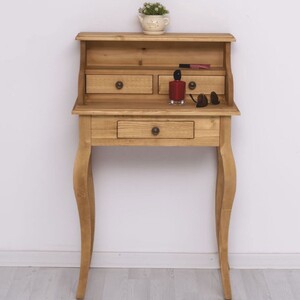Casa Padrino Landhausstil Sekret�r Naturfarben H. 103 cm - Massivholz Schreibtisch - Landhausstil M�bel