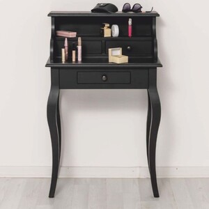 Casa Padrino Landhausstil Sekret�r Schwarz H. 103 cm - Massivholz Schreibtisch - Landhausstil M�bel