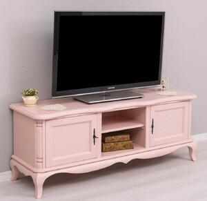 Casa Padrino Landhausstil TV Schrank Rosa 158 x 48 x H. 60 cm - Massivholz Sideboard - Landhausstil Wohnzimmer M�bel