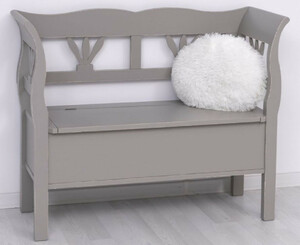 Casa Padrino Landhausstil Sitzbank Antik Grau 117 x 48 x H. 92 cm - Massivholz Bank mit Stauraum - Massivholz Mbel - Landhausstil Mbel - Landhausstil Einrichtung